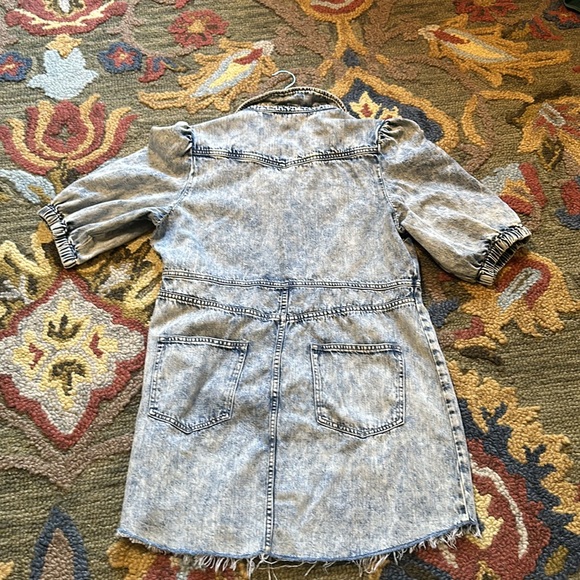 Denim all saints mini dress frayed hem. Sz 10 - Picture 4 of 4